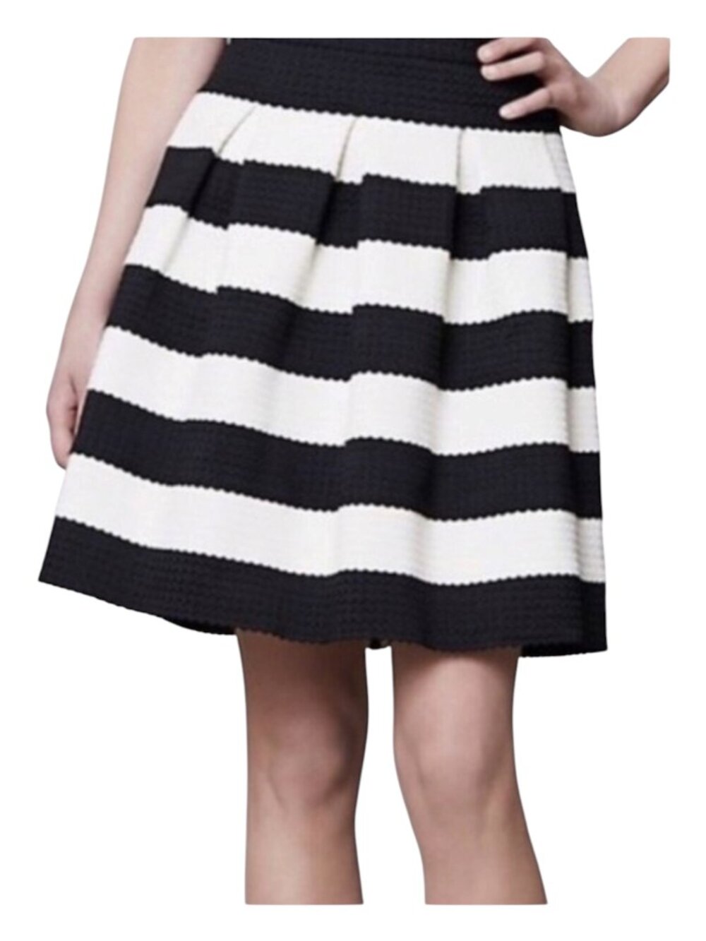 Express NWT Women’s XS Black White Striped Fit & Flare Mini Cocktail Skirt